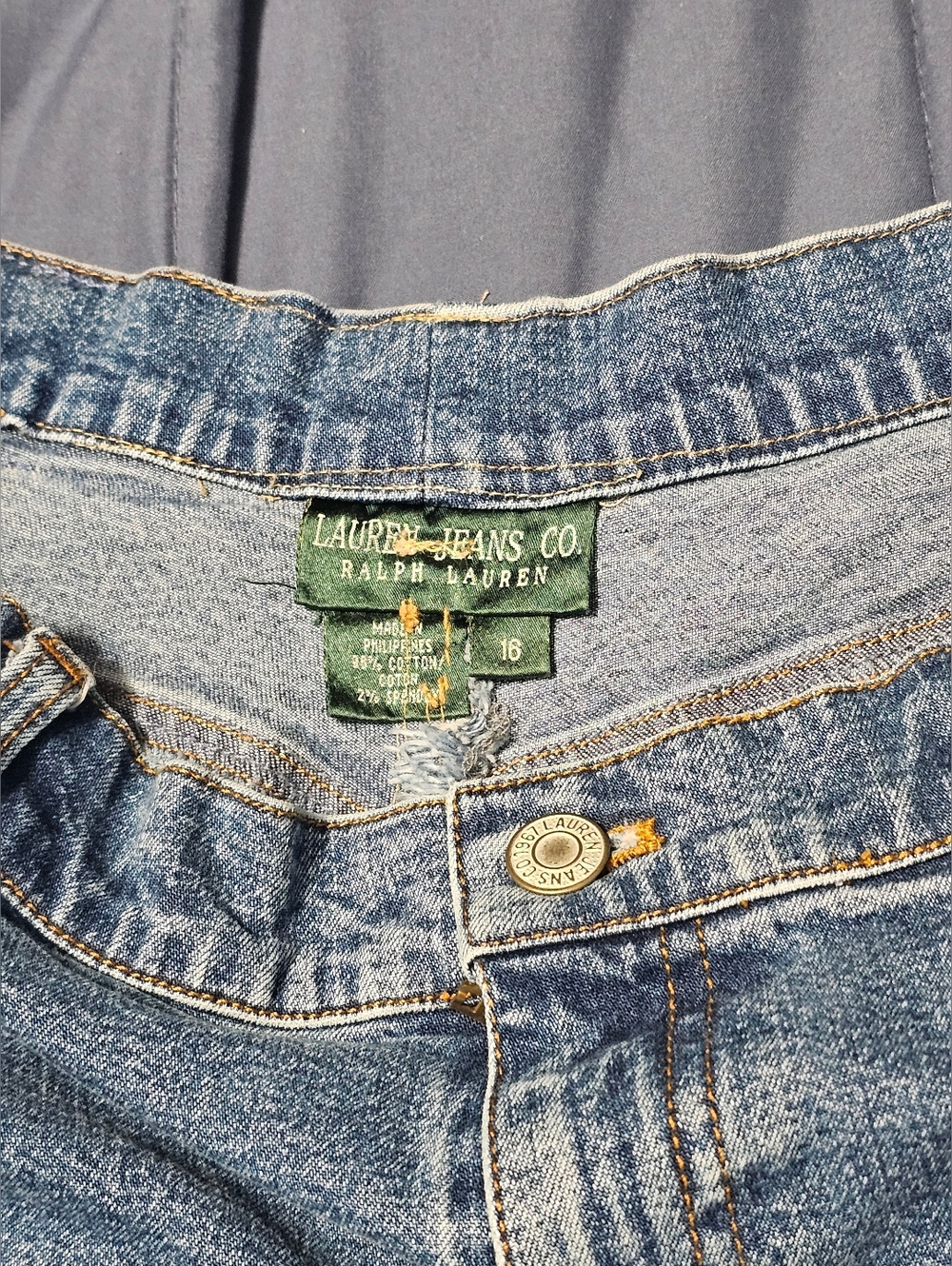 Womens Ralph Lauren Vintage Jeans Loose size 16 Medium Wash - Picture 6 of 7